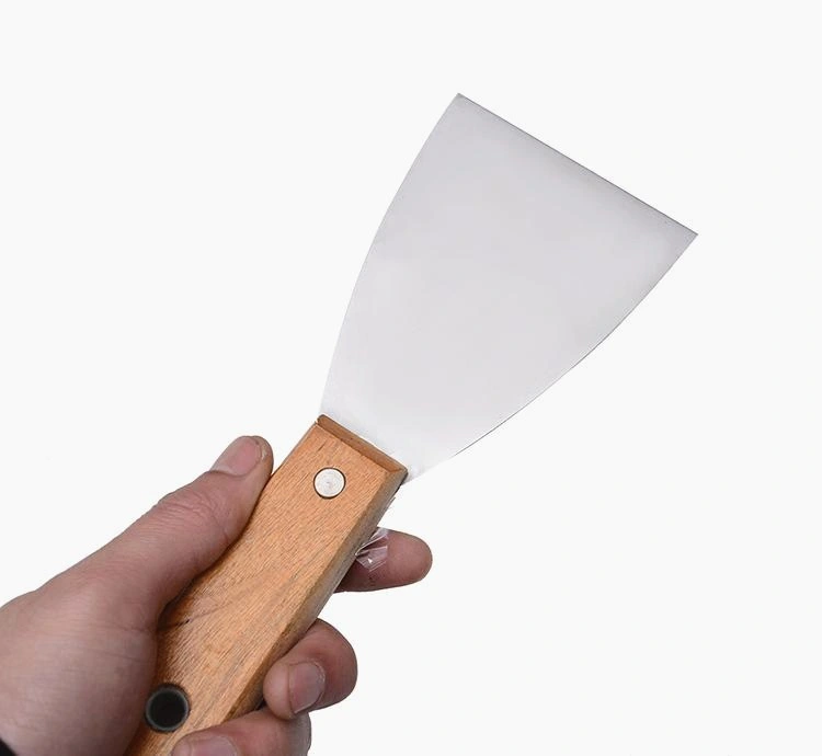 Steel Scraper with Wooden Hole Handle Putty Knife