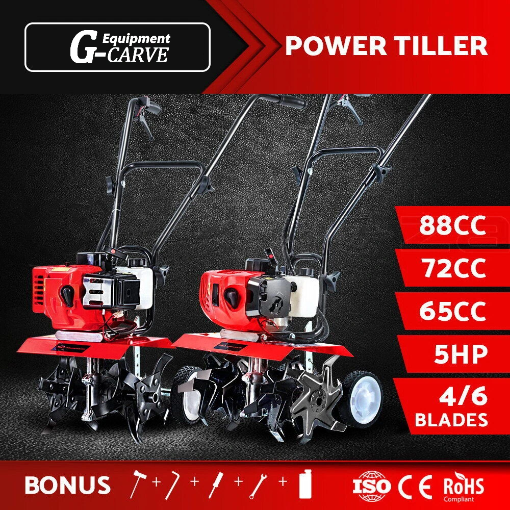 65cc Garden Cultivator Tiller Petrol Rotary Hoe 16 Tines Rototiller