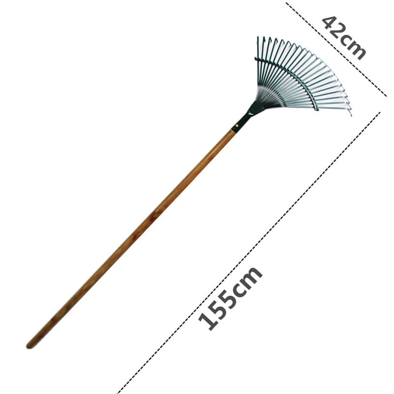 Steel Wire Rake Green Dead Leaves Rake Grass Rake Flowers and Grass Multi-Tooth Grass Rake Garden Rake