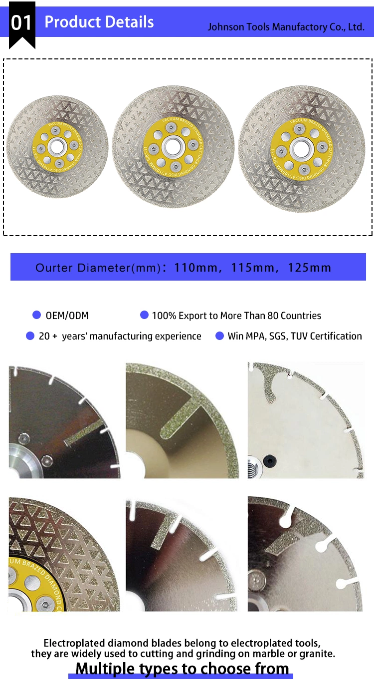 5&quot; Single Side Star Electroplated Diamond Stone Grinding Wheel M14 Diamond Coated Cutting Disc Saw Blade for Granite Marble Tile