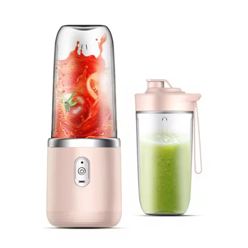 Hot Selling Home Use Portable 400ml USB Electric 6-Blade Juicer Mini Blender with Double Cups