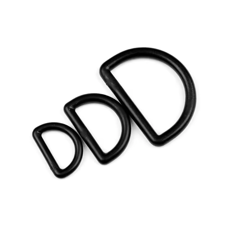 Small Black Nylon Loop Black Plastic D Ring for Backpack