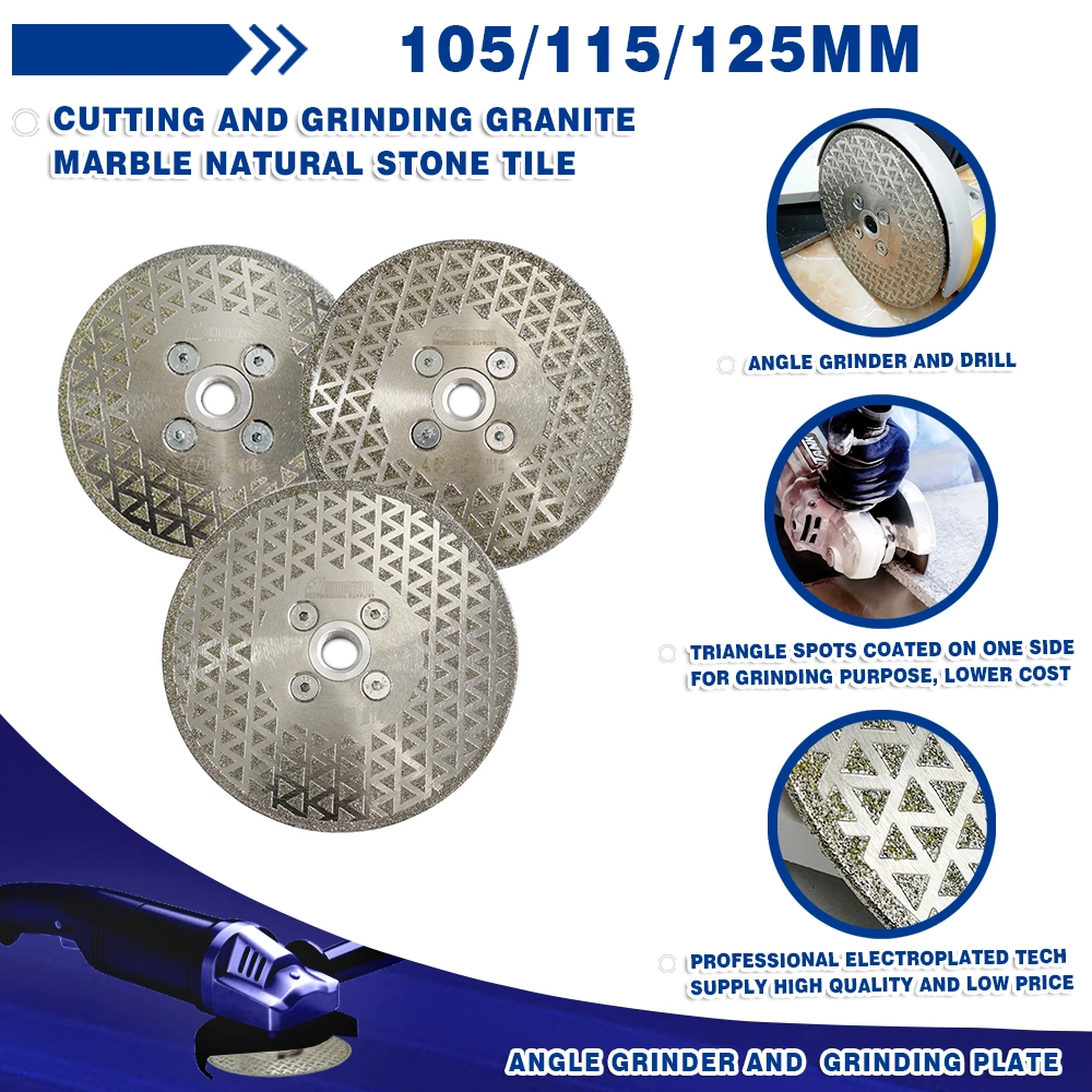 Single Side Coated Electroplated Turbo Diamond Disc Granite Saw Blade for Granite Marble Cutting