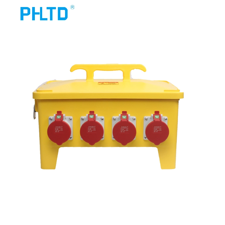 Phltd Industrial Mobile Portable Plastic Waterproof and Dustproof Distribution Box Industrial Waterproof Socket Box Junction Box with Handle