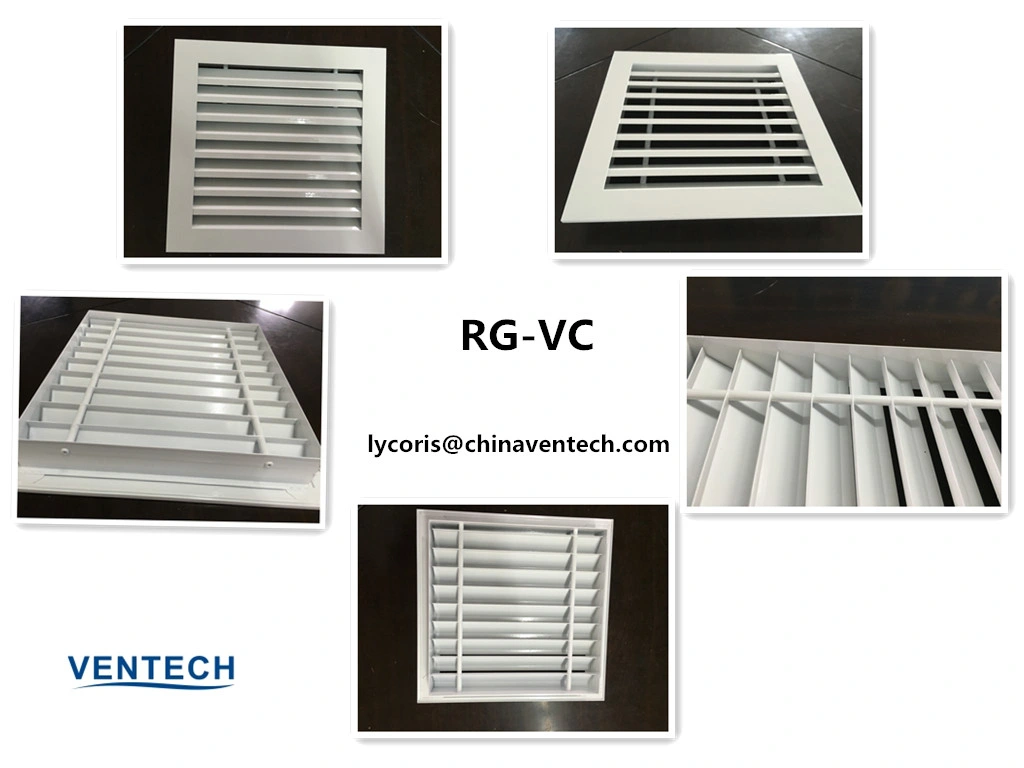 Fixed Blades in 45 Degree Hinged Type Aluminum Return Grille