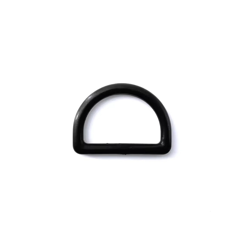 Small Black Nylon Loop Black Plastic D Ring for Backpack