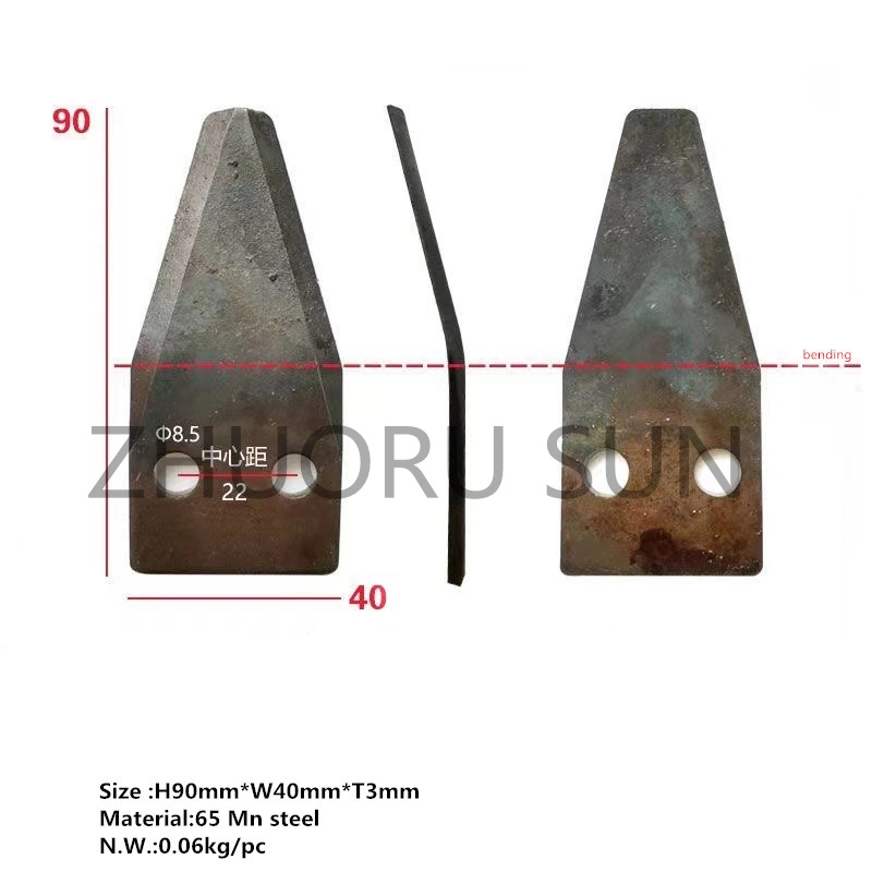 90*40*3 Lawn Mower Blade Steel Rotavator Blade