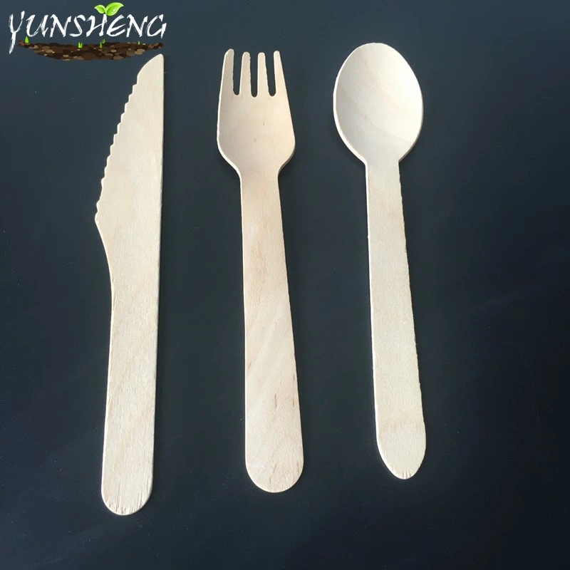 Disposable Compostable Wooden Knife/Fork or Wooden Spoon for Dinner or Party for Eating