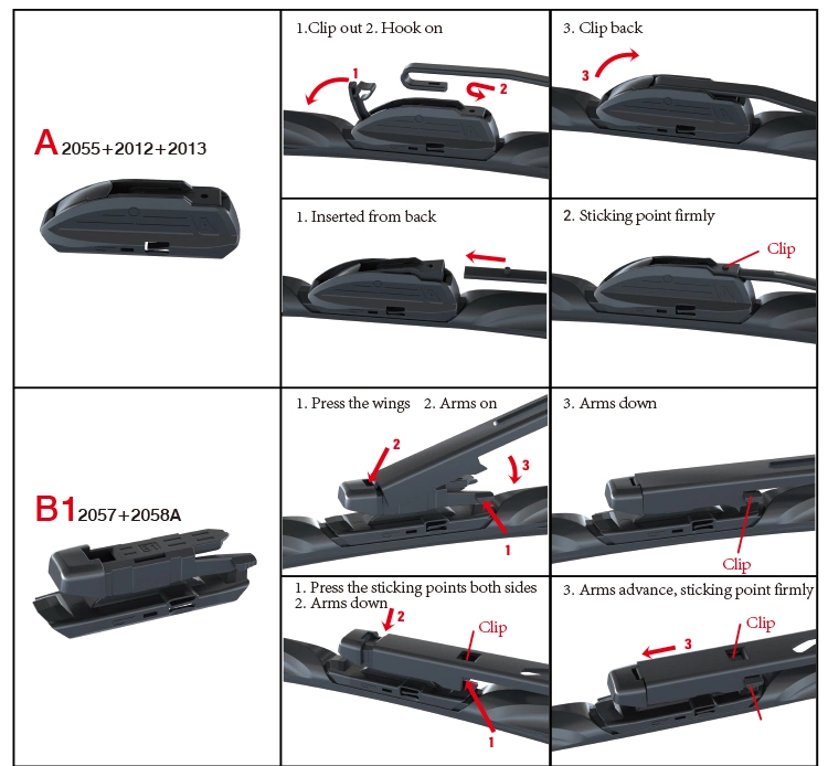 Long-Lasting for Audi S085 Flat Blade Wiper Blade in Black