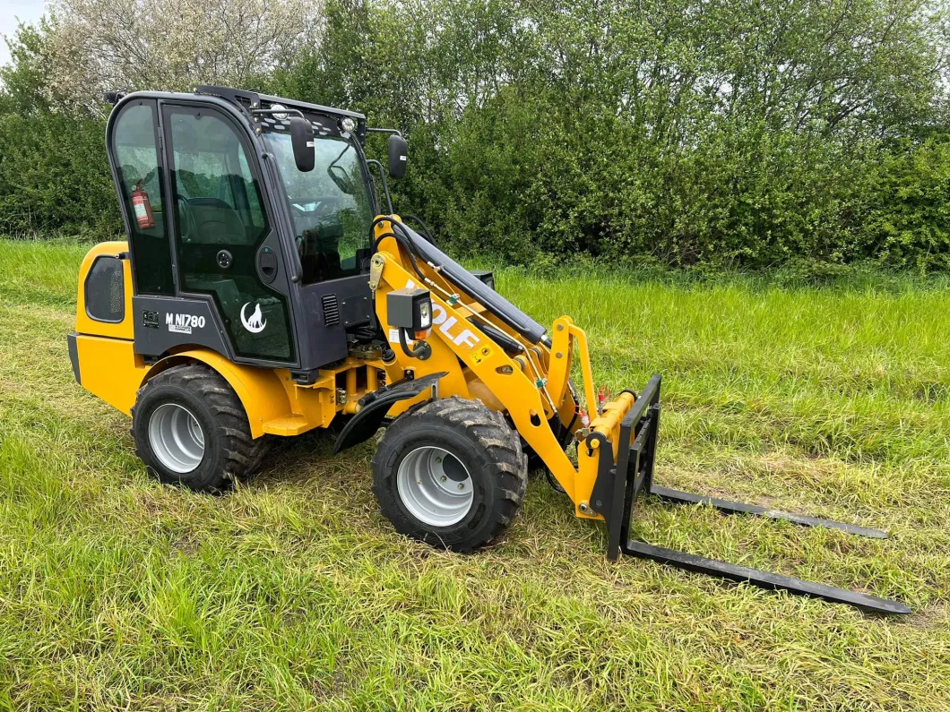 Garden Farm Use Front Small Mini Wheel Loader with Shovel/Fork/Lawn Mower