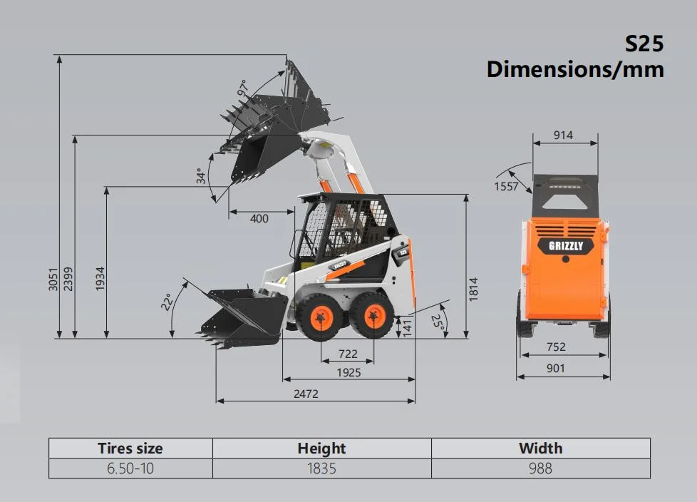 Newly Designed Hydraulic Mini Slip Steering Loader CE