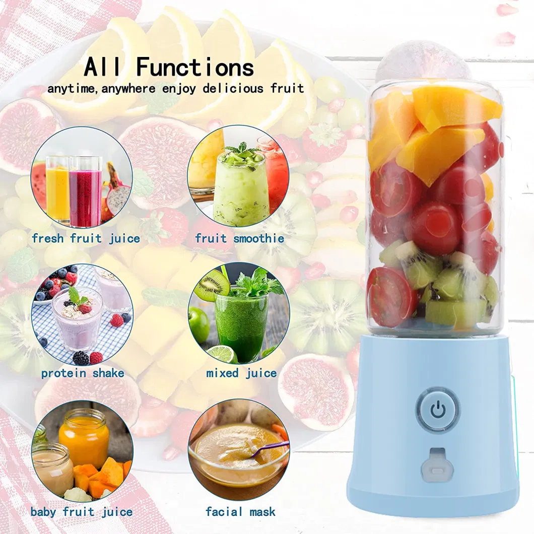 Hot Sale Portable Mini Blender Six Blades for Mixing Electric USB Juicer