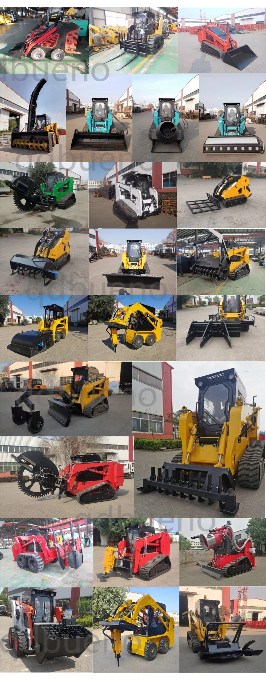 Bueno Attachment Electric Control Angle Broom, Snow Blower, High Throwing Snow Tube, Scraper, Snow Blade for Skid Steer Wheel Loader