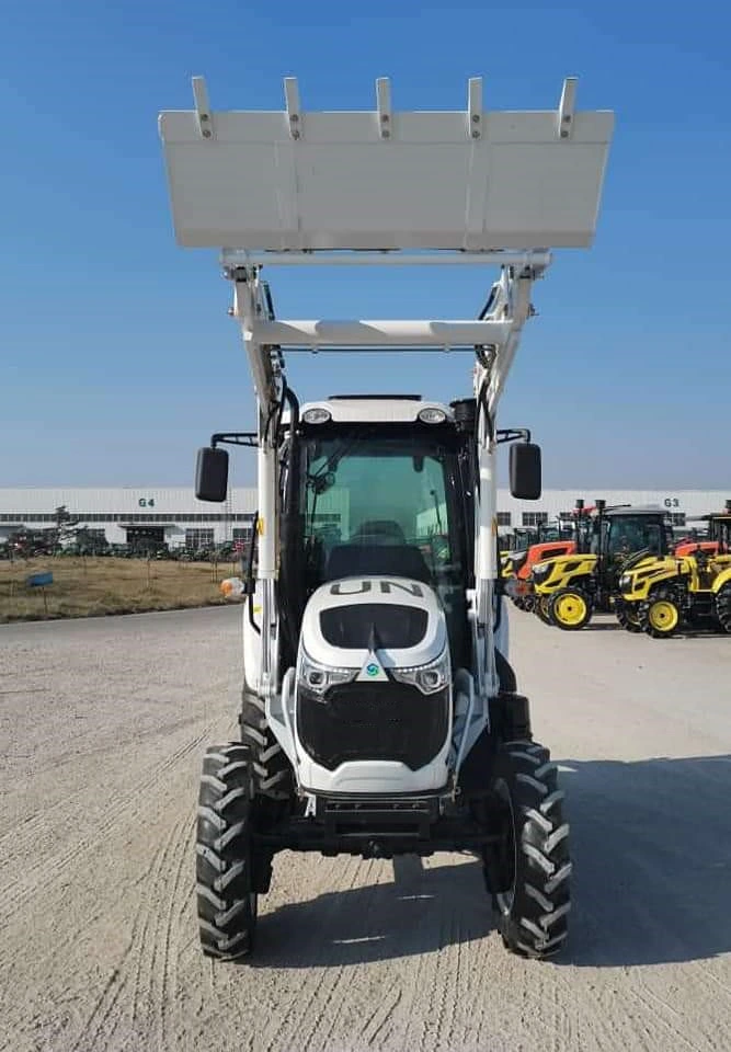 Hot Selling 604 60HP 4X4 4WD AC Cabin Agricultural Wheel Farm Tractor with Type 4in1 Bucket Front and Loader Backhoe