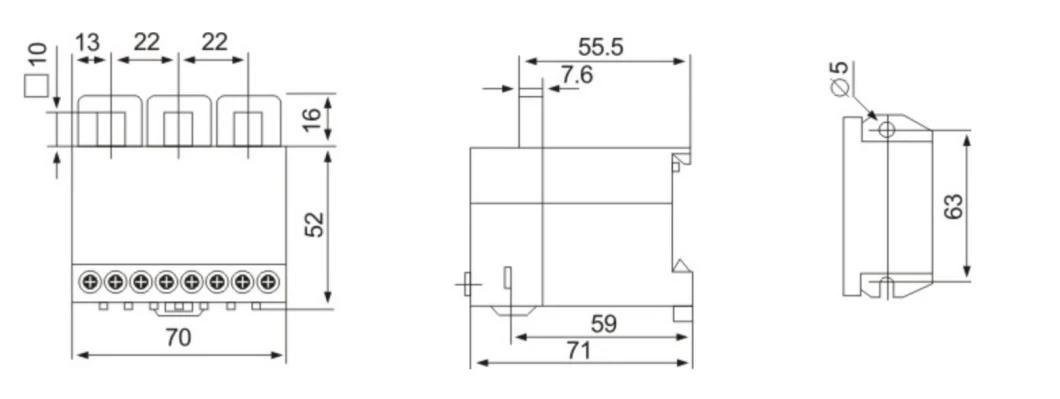 Three Integral Current Transformers Phase Unbalance and Phase Reversal Protection Digital Overcurrent Relay