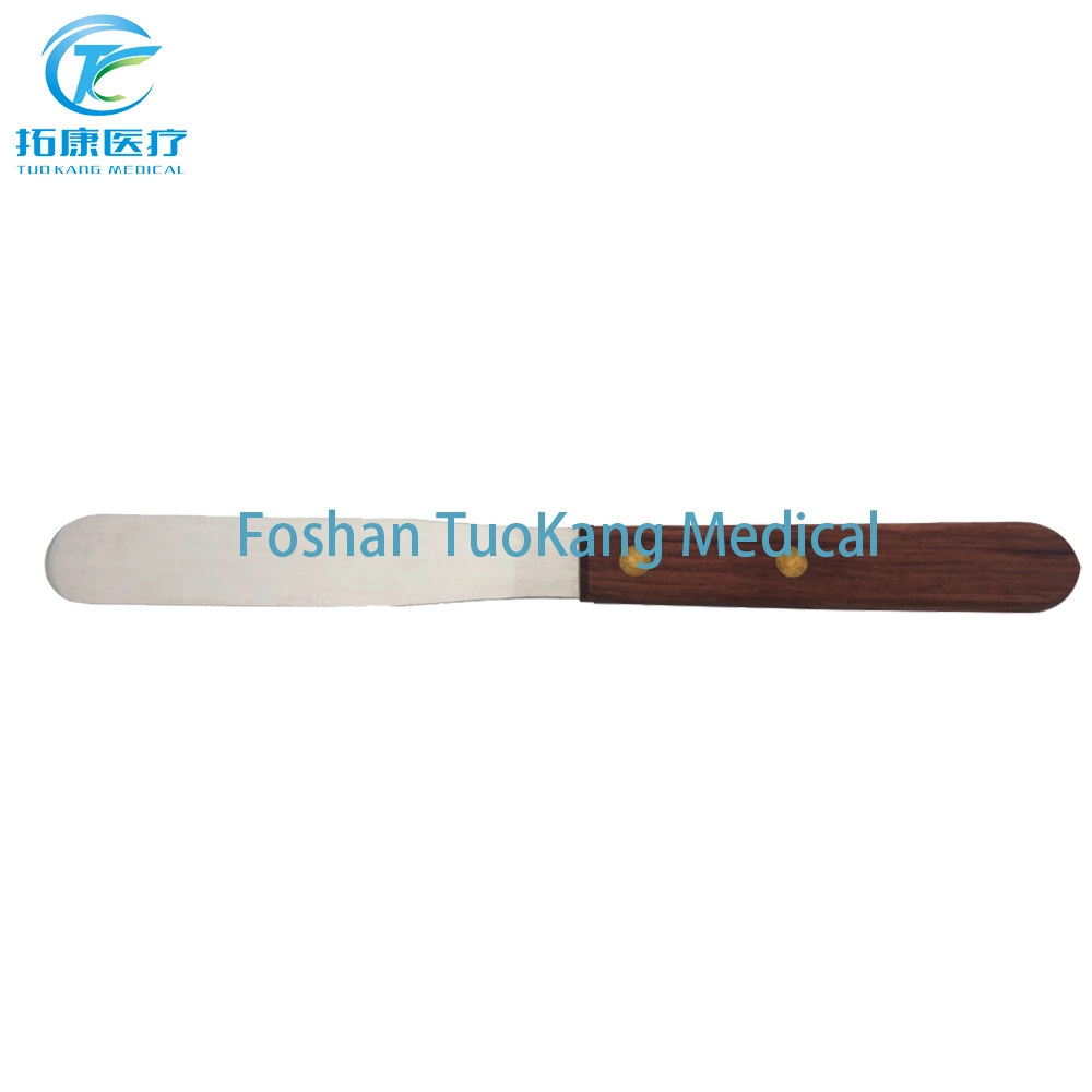 Dental Gypsum Wooden Handle Metal Stirring Trowel, Gypsum Cutter, Orthodontic Dental Gypsum Knife