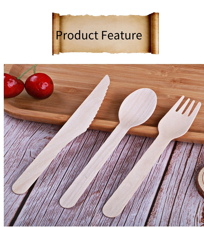 Wholesale Disposable Wooden Cutlery Bulk Birch Wood Spoon/Forks/Knives