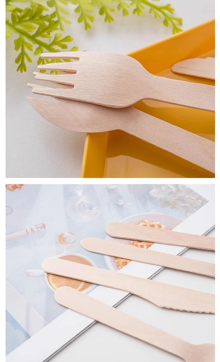 Wholesale Disposable Wooden Cutlery Bulk Birch Wood Spoon/Forks/Knives