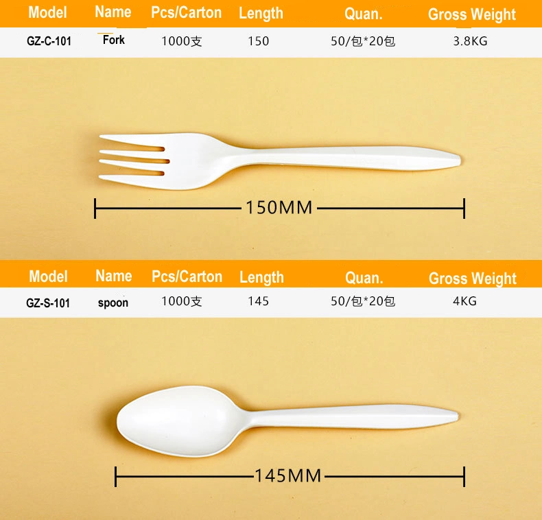 Disposable Cutlery 100% Biodegradable, Smooth, Durable, Biodegradable, Chemical-Free Compostable Forks, Spoons, &amp; Knives