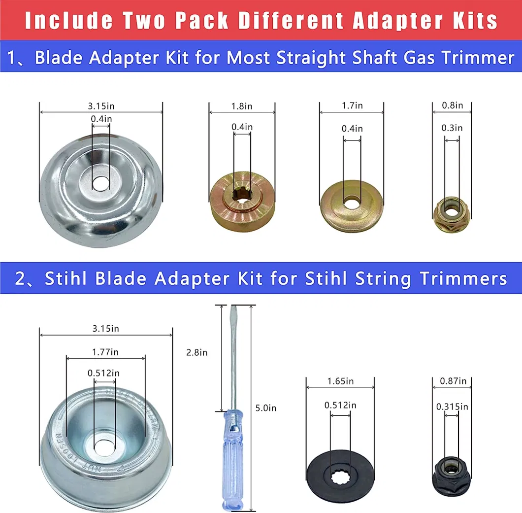 Weed Eater Cutter Blade with Universal Adapter Kits