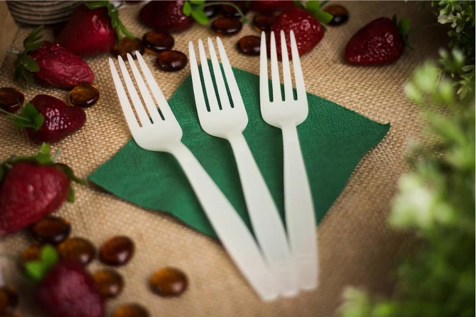 Recyclable Compostable Corn Starch Disposable Cutlery Spoon Fork and Knife