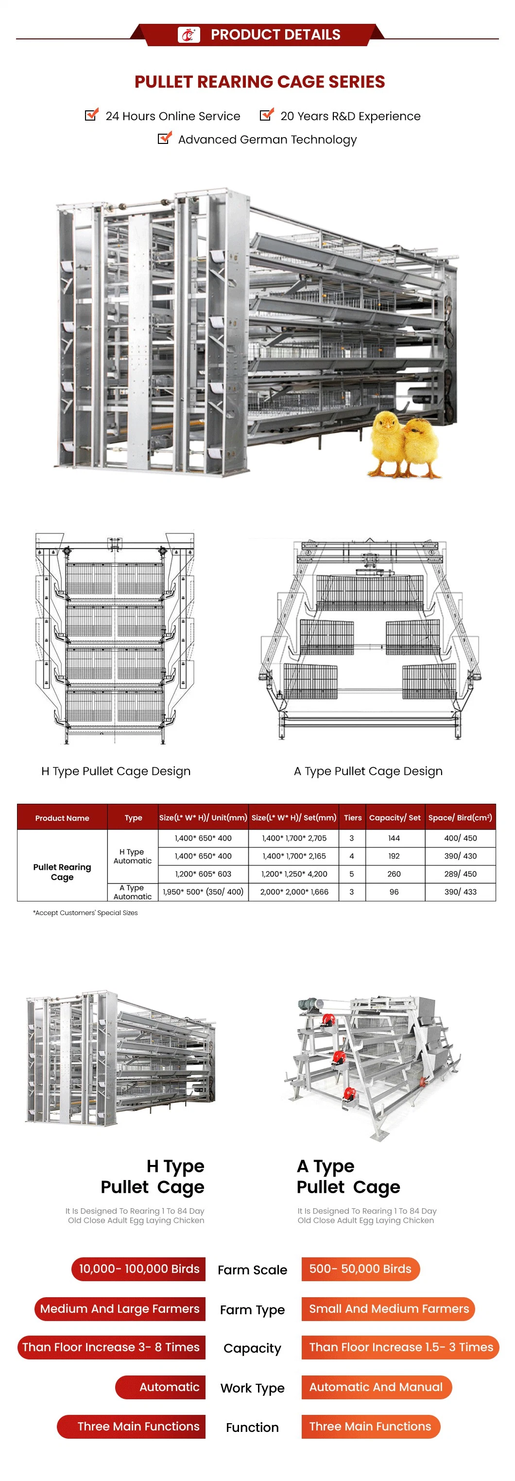 Bestchickencage a Type Small Pullet Cage Breeder Cage China Mini Pullet Hen Chicks Coop Manufacturer Custom Stronger and More Durable Chicken Grower Pullet Cage