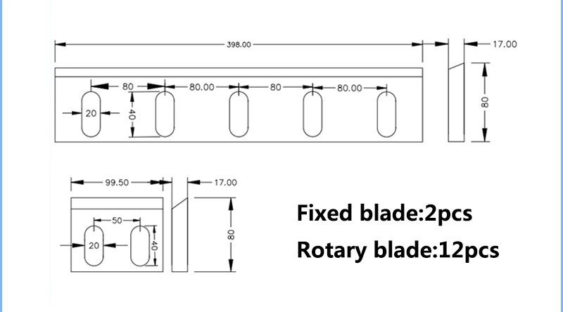 Plastic Pet Bottle Crusher Blade/Knife Shredder Blades for Crusher Cutter Plastic Blade