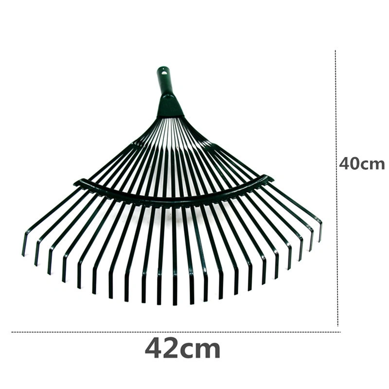 Steel Wire Rake Green Dead Leaves Rake Grass Rake Flowers and Grass Multi-Tooth Grass Rake Garden Rake