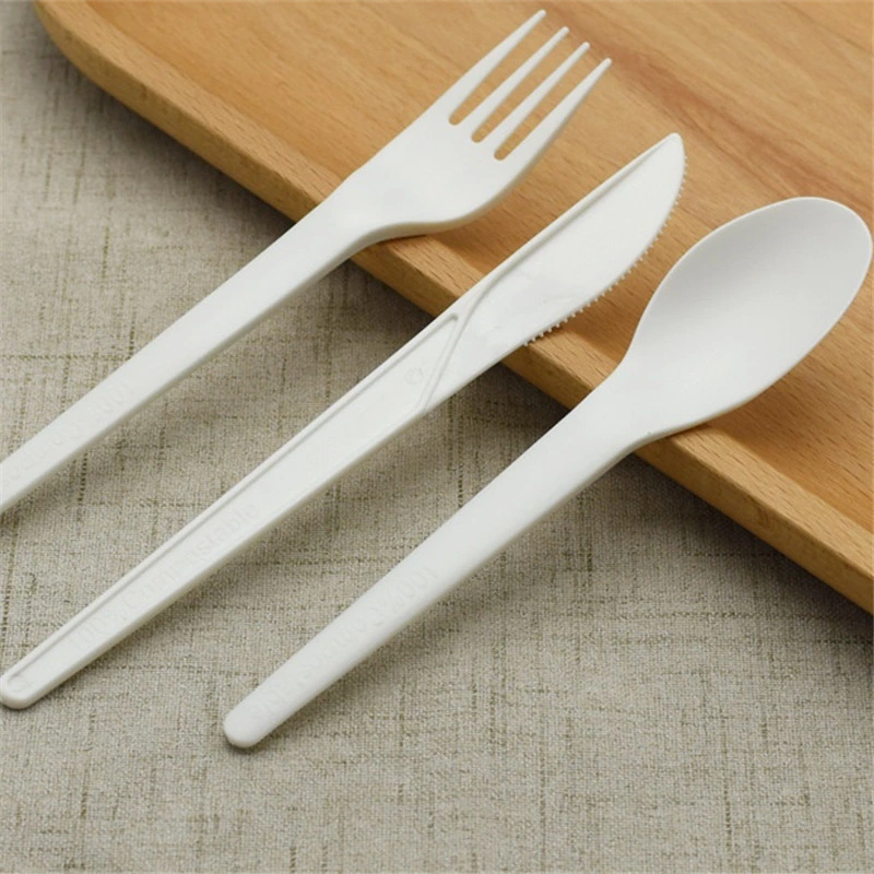 Disposable Biodegradable PLA Spoon Fork Knife Cutlery Set