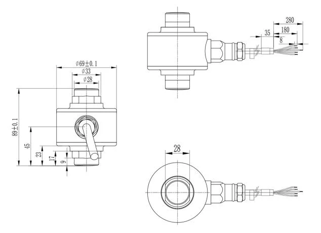 Heavy Duty Column Type Load Cell with Anti-Reversal Design and Self-Resorting Function (WL-140)