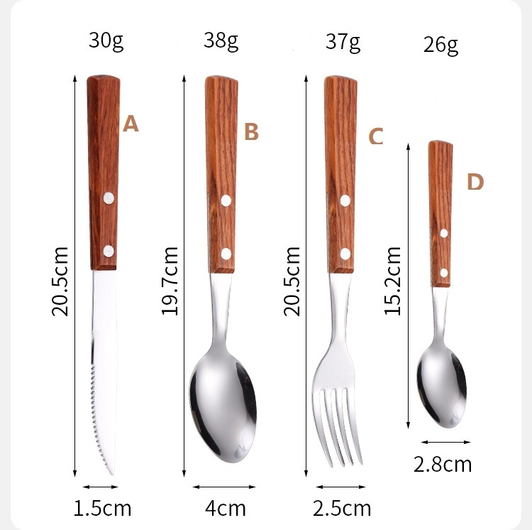 Kitchenware Stainless Steel Tableware &amp; Flatware Cutlery Dessert Spoon Fork Knife