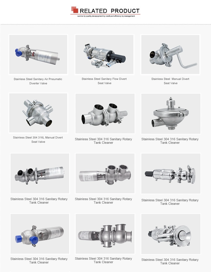 Sanitary Mannual Stainless Steel AISI304 Ll Type Reversal Valves Diversion Valves for 2 3way Flow