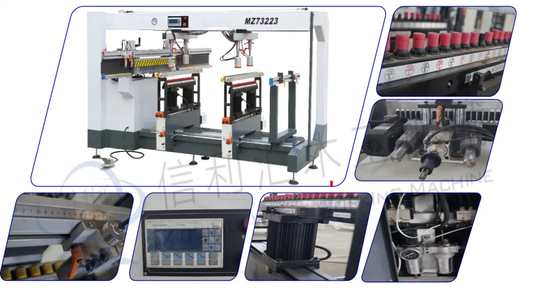 Reversal Type Drilling Holes Machine Three Lines Wooden Multi Spindle Drilling Machines/ CNC Acrylic Cutting and Multiple Drilling Machine 21*3 Drills