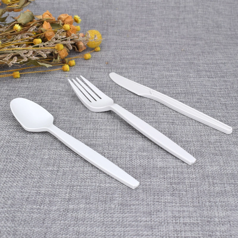 Disposable Biodegradable PLA Spoon Fork Knife Cutlery Set