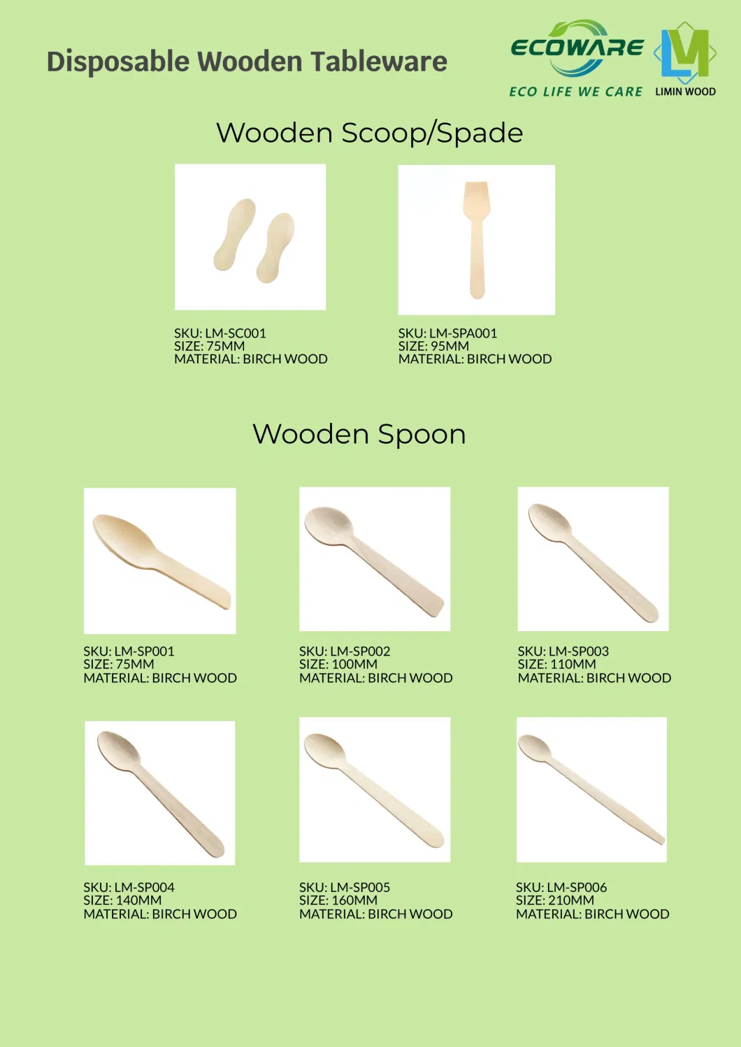 Eco Friendly 100% Natural Restaurant Disposable Wooden Cutlery Dinner Spoon Fork Knife