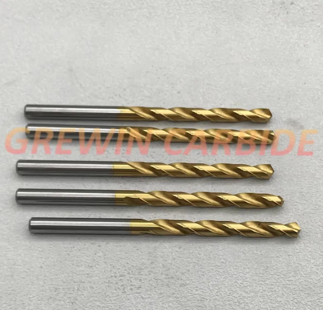 Grewin High Quality CNC Machine HSS Drills DIN338 Straight Shank Dia 5mm With Tin Coating