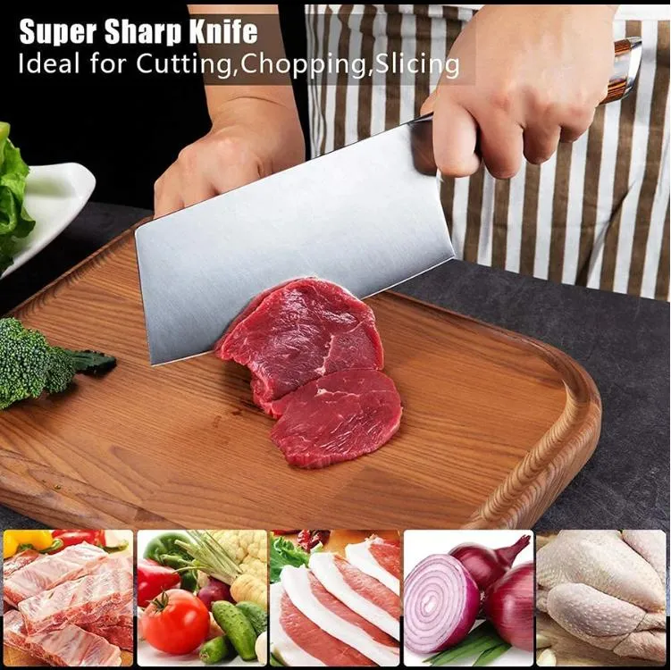 Ds-2409 Kitchen 7 Inch Cleaver Knife Chopper Butcher Knife Stainless Steel for Home Kitchen and Restaurant