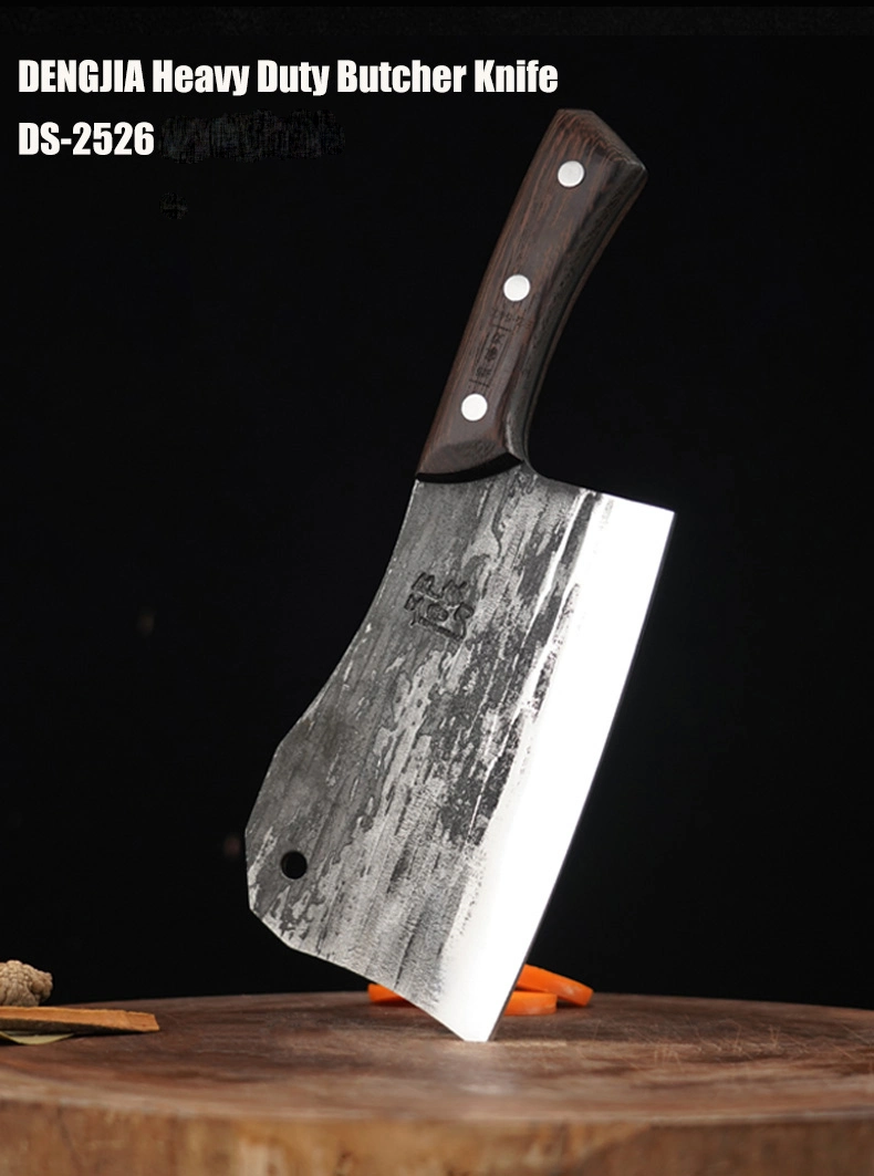 Ds-2526 Deng Meat Cleaver Heavy Duty Butcher Knife Meat Chopper Bone Cutting Knife Wood Handle for Home Kitchen and Restaurant