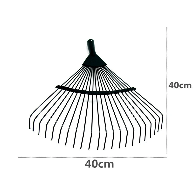 Gardening Tools Green Dead Leaf Rake Steel Wire Grass Rake Garden Rake Flowers and Grass Multi-Tooth Grass Rake