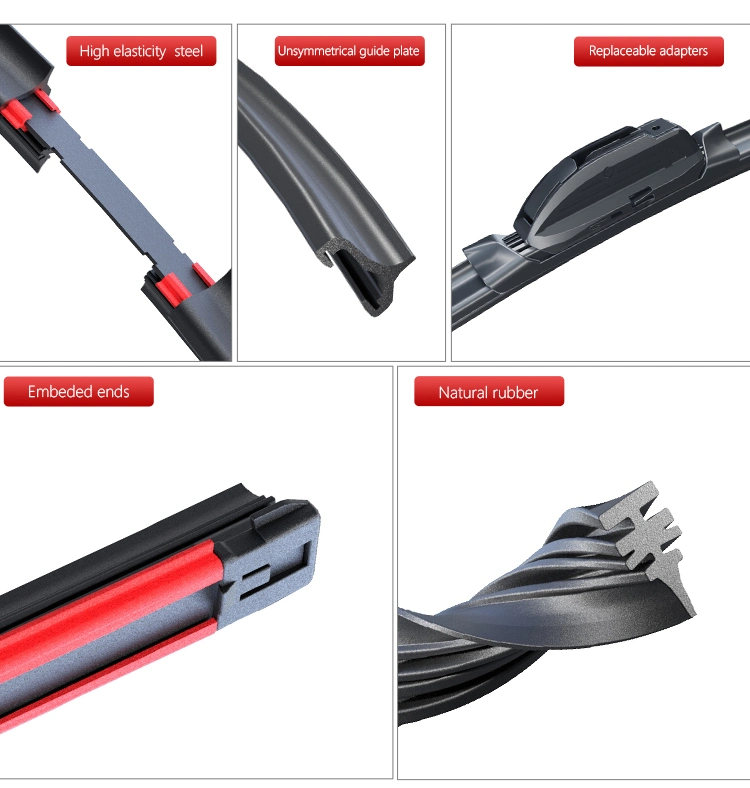 Long-Lasting Black Universal Wiper Blades for All Cars