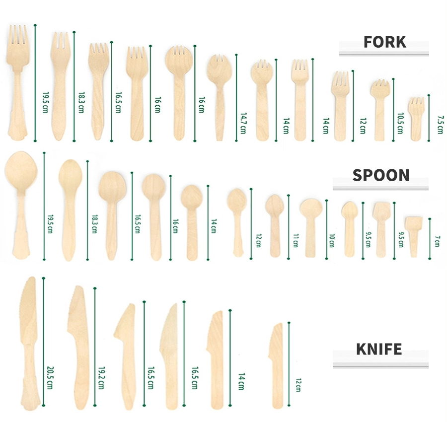 Wholesale Disposable Wooden Cutlery Bulk Birch Wood Spoon/Forks/Knives