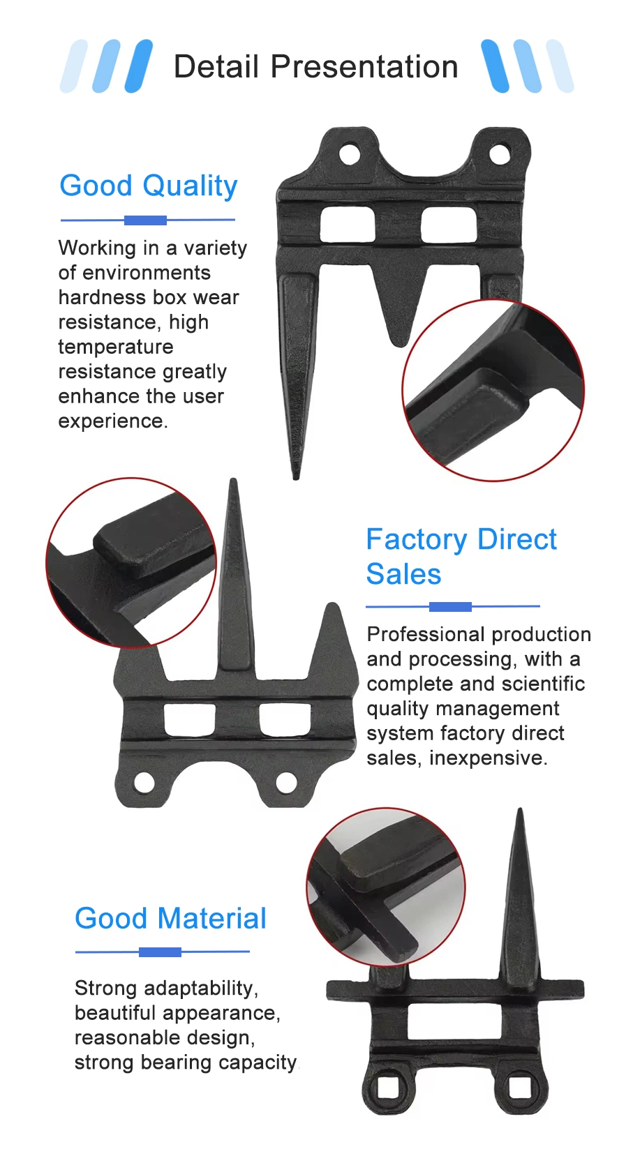 High Precision Harvesting Finger Blades for Combine Harvester Parts