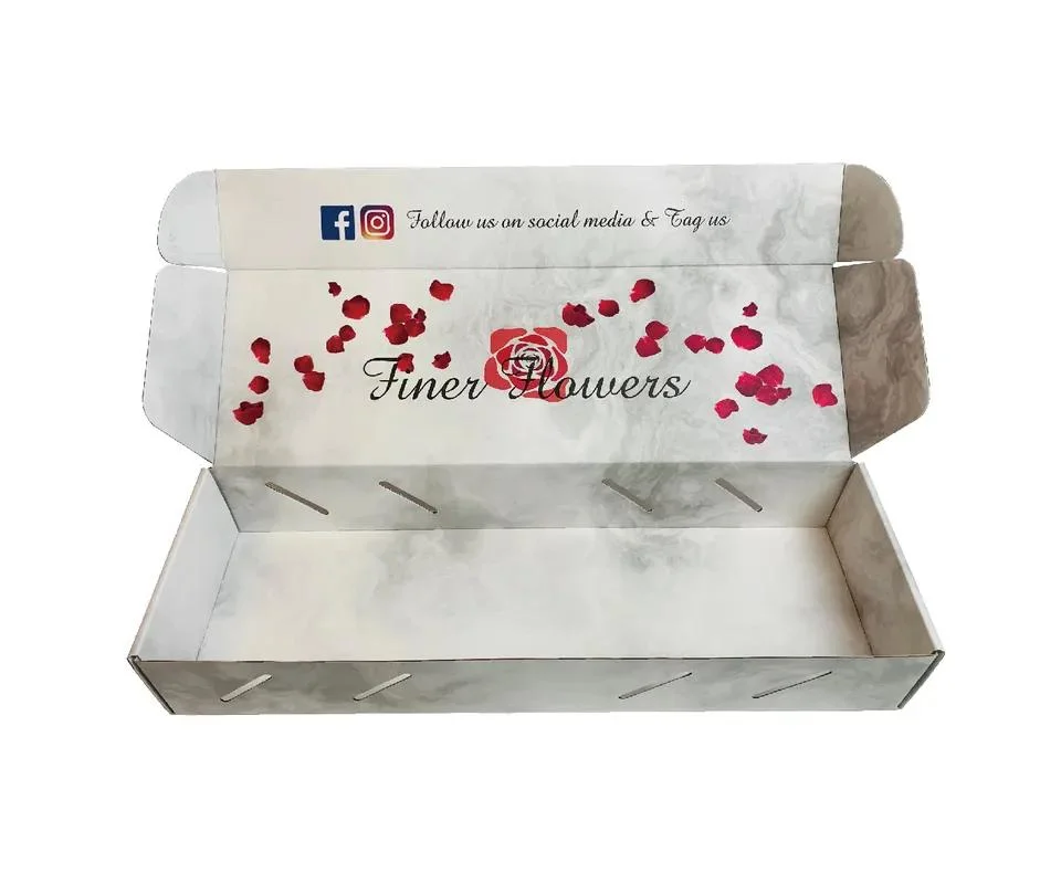 Custom High Quality Long Stem Rose Flower Packaging Shipping Boxes