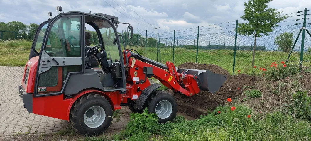 Garden Farm Use Front Small Mini Wheel Loader with Shovel/Fork/Lawn Mower