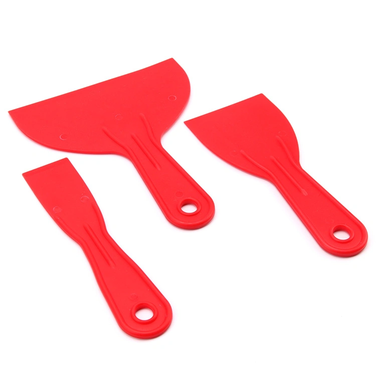 Red Color 1.5/3/6inches Plastic Putty Knives Set Made in China