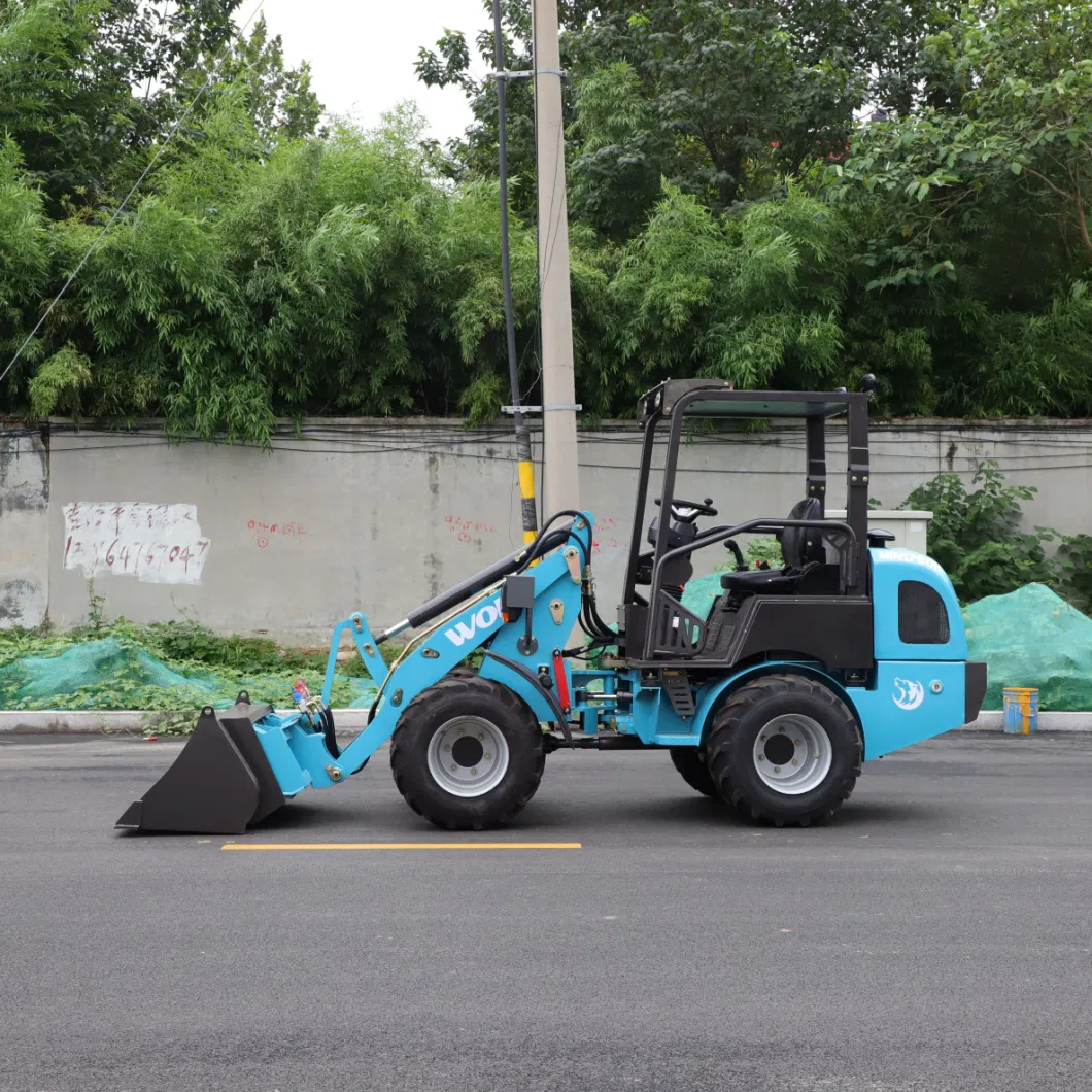 Garden Farm Use Front Small Mini Wheel Loader with Shovel/Fork/Lawn Mower