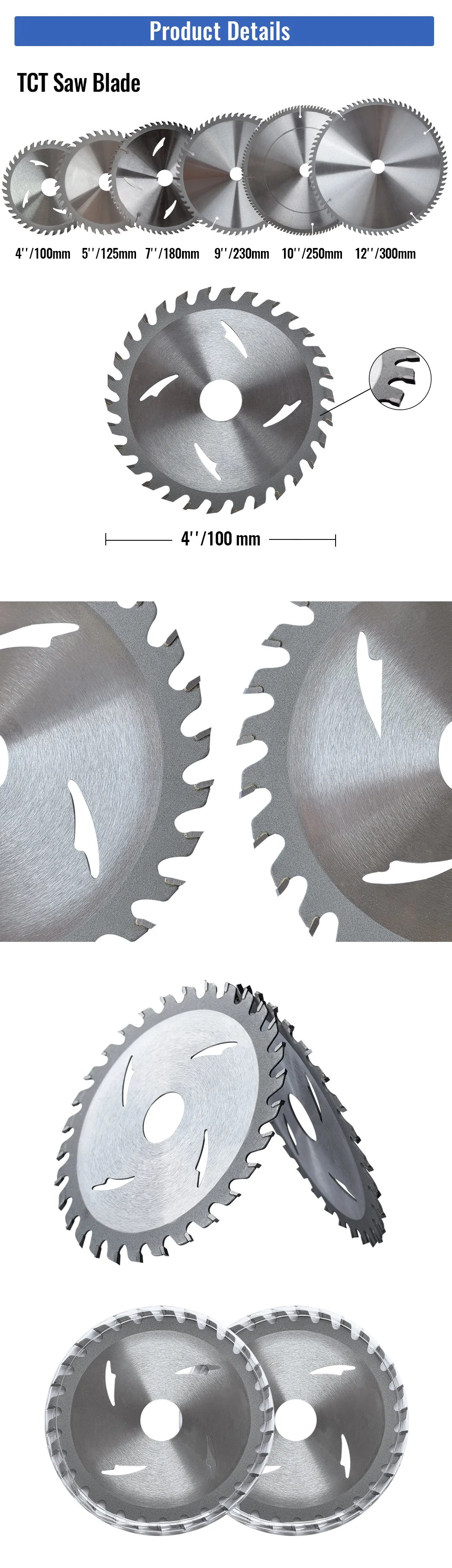 Long-Lasting Circular Tct Saw Blades Wood Cutter 230mm Carbide Disc Woodworking Tool