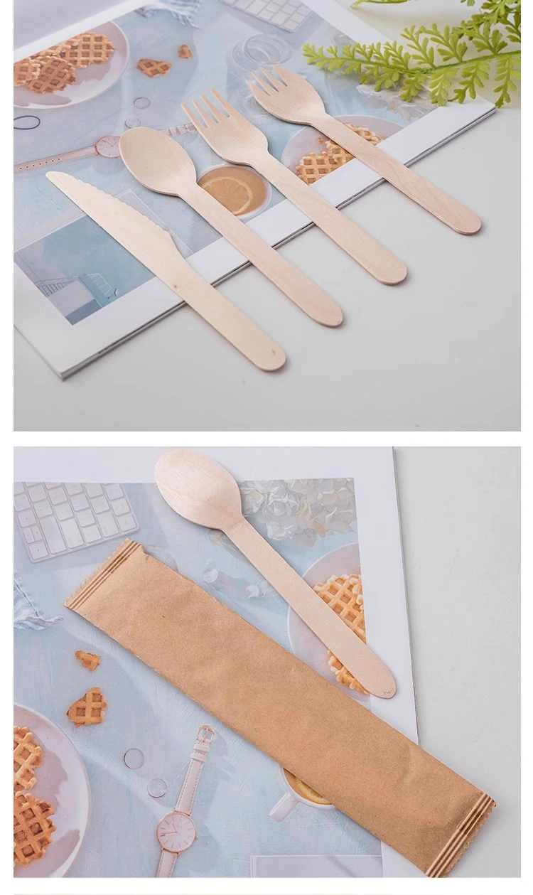 Wholesale Disposable Wooden Cutlery Bulk Birch Wood Spoon/Forks/Knives