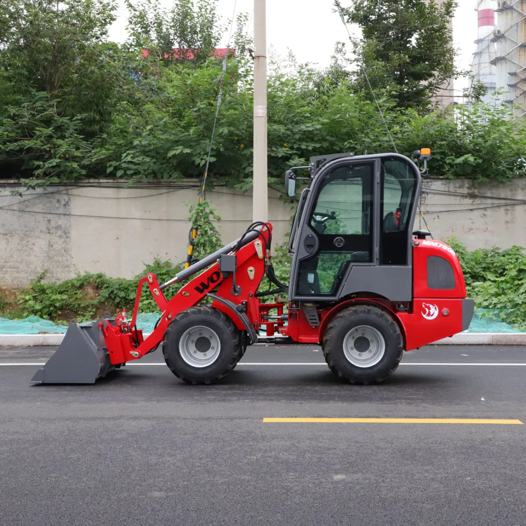 Garden Farm Use Front Small Mini Wheel Loader with Shovel/Fork/Lawn Mower