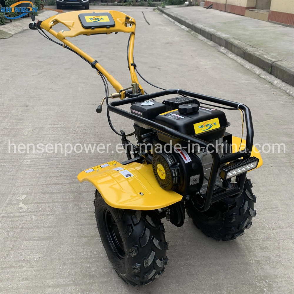 7HP Petrol Tiller with Big ATV Wheel Front Rectangular LED Light